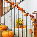 Fall Pumpkin Garland for Mantle Halloween Velvet Pumpkin Garland Autumn Harvest Hanging Decoration for Fireplace Mantel Porch Wall Centerpiece Thanksgiving Party Indoor 6ft(Yellow)