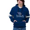 FOCO Men's Standard Drop Tail Striped Sleeve TOP with Hood, Team, M