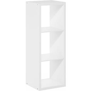 Furinno Cubicle Open Back Decorative Cube Storage Organizer, 3-Cube, White