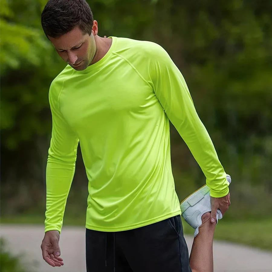 High Visibility polyester Long Sleeve Safety Work Shirt, Size L