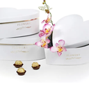 UNIKPACKAGING Set of 3, Heart Shaped Flower/Gift Boxes (White)