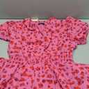 MASCOMODA Summer Maxi Dresses for Women 2026 Casual V Neck Puff Short Sleeve Smocked Flowy Beach Boho Long Floral Dress (Large, F-rose Red)