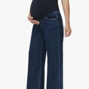 Women's Maternity Jeans Wide Leg Over The Belly Support Stretch Pregnancy Denim Loose Wide Pants with Pockets 7