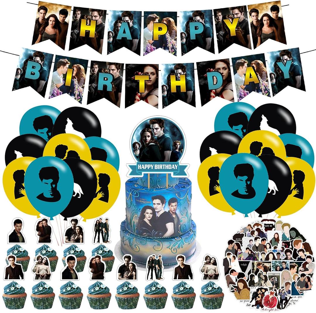 The   Birthday Party Supplies, The   Theme Birthday Party Decorations, Includes Cupcake Toppers Banner ,18 Balloons, Stickers Theme for Party