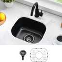 15 Inch Undermount Black Bar Sink-Bokaiya 15x12 Small Wet Bar Prep Sink Black Stainless Steel Undermount Sink 16 Gauge Single Bowl Small Corner Sink with Dish Grid