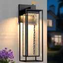 Giant LED Porch Lights Outdoor, Black Dusk to Dawn Outdoor Lighting, Waterproof Exterior Wall Mount Lantern Sconce, Outside Wall Light for House Doorway Front Door, 28 Inches