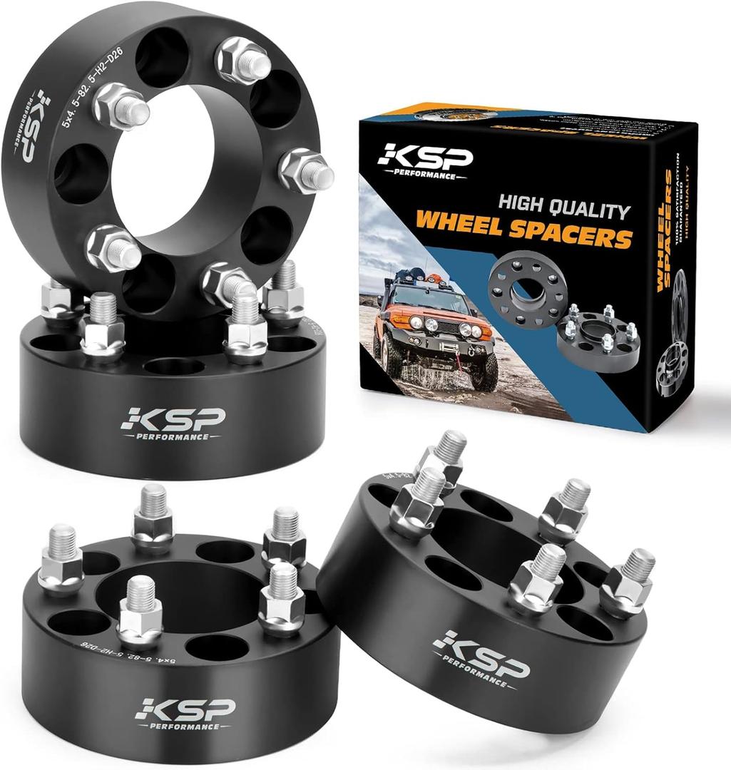 KSP 5x4.5 Wheel Spacers for J-e-e-p TJ XJ YJ ZJ KJ KK, 2inch 5x114.3 Forged Spacer with 80.5mm Bore 1/2"-20 Studs Compatible with Ford Explorer Mustan Falcon, Not Hubcentric, 4Pcs