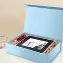 PACKHOME 6 Extra Large Gift Boxes 17.5x11.3x4.3 Inches, Baby Shower Boxes with Magnetic Lids for Clothes and Large Gifts (Glossy Light Blue)