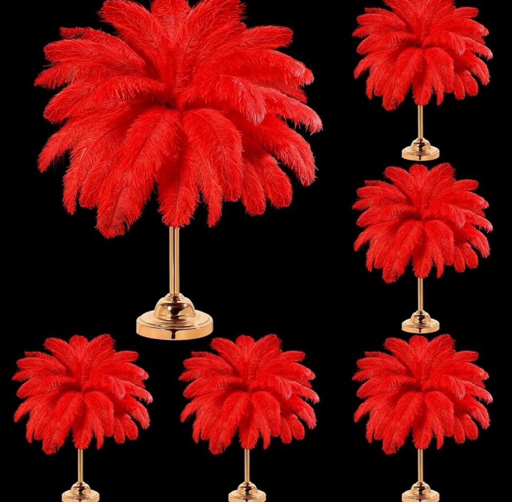 Yuxung 80 Pcs Large Natural Ostrich Feathers Plumes 14-16 Inch Bulk for DIY Crafts Wedding Party Centerpiece Vase