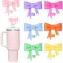 Pack of 5 GAISHION 7 pcs Cute Bow Straw Covers Cap Toppers Compatible with Stanley 40/30 oz Tumbler Cups,Reusable Silicone Straws Lids Tips Protectors for 0.4 in/10mm Stanleys Cup Accessories