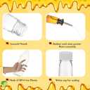 Dandat 20 Pcs 32 oz Plastic Long Neck Bottles with Pourer and Caps Plastic Juice Pour Bottles with Stainless Steel Pourer Tapered Spout for Liquor Juice Store (Sliver)