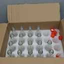 AuroTrends Hot Sauce Bottles 5 oz 18Pack, Empty Wine Bottles with Caps/Shrink Capsules/Stickers -5oz Clear Woozy Bottles/Glass Bottles with Lids (Red Lids- 5 fl.oz/ 18Pack)