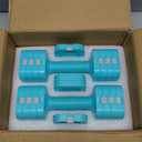 FEIERDUN 5-in-1 Adjustable Dumbbell Set of 2, 12LBS/20LBS Hand Weights for Women, Men, 1s-Adjust Dual-Stable Dumbbell Set for Women Home Gym & Outdoor (C-Mint Blue)