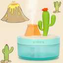 Cactus Mini Humidifier, Cute Desktop Humidifiers for Bedroom, 320ml Portable Small Cool Mist Humidification, USB Powered, Auto Shut-Off, Perfect for Home, Office & Indoor Plants