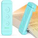 Glocusent USB Rechargeable Book Light for Reading in Bed, Portable Clip-on LED Reading Light, 3 Amber Colors & 5 Brightness Dimmable, Compact & Long Lasting, Perfect for Book Lovers, Kids (Blue)
