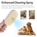 Soft 3-in-1 Silisone Spray Brush, Upgraded for Shedding, Cleaning and Spa Massage, Hair Removal, Best Water Steam Brush for indoor Long or Short Haired Cat and Dog (White, Handle)