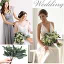 64 PCS Artificial Greenery Stems,Silver Dollar Eucalyptus Stems with 384 Eucalyptus Leaves White Seed Branches for Flower Arrangements,Wedding Bouquets
