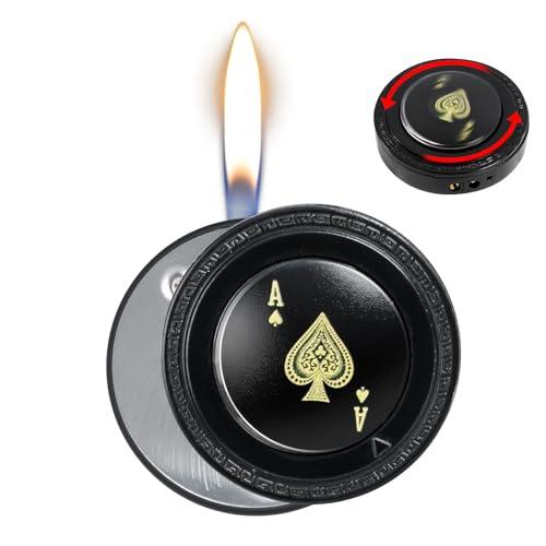 CHOICEDC Cool Lighter for Men, Refillable Butane Lighter, Ace of Spades Cute Lighters, Funny Soft Flame Lighters with Ace Design, Unique Gifts for Men/Women (No Gas)