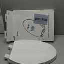 Elongated Toilet Seat, 18.5 Soft/Slow Close Oval (Oblong) Toilet Seat for Elongated Toilets, No-Slam Quiet-Close Lid, Easy-to-Install & Clean, Durable Never-Loosen White Plastic Seat