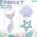 Amyhill 3 Pcs Large Under The Sea Mermaid Decoration Vbs 2026 Decorations Summer Sunday School Decoration Mermaid Tail Seashell Starfish Stand Decor Ocean Cutouts for Classroom Vocation Birthday Party