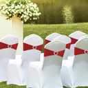 100PCS Spandex Stretch Red Chair Sashes Bows Universal Elastic Chair Cover Bands Ties with Buckle Slider for Wedding Party Birthday Reception Event Banquet Decoration(Red)