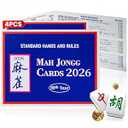 Oxerlas 4Pcs Mahjong Card  2026 Upgrade Large Print American Mahjong Cards Official Revision, Easy to Read Mahjong Card for Enthusiasts, Holiday Gatherings with Friends & Family