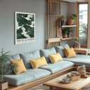 Framed Red Crowned Crane Japanese Rustic Nature Animal Wall Art Decor Canvas Mural Print Picture Simple Green Bird Picture Modern Zen Poster Gallery Bedroom Living Room Office 12x16 Inch Ready to Hang