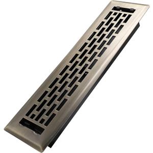 Howeall 2x12 Inches Heavy Duty Walkable Floor Register - Easy Adjust Air Supply Lever Decorative Floor Vent Covers - Boston Design Vent Covers for Home - Antique Brass