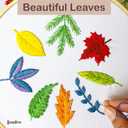 Bradove 3 Sets Leaves and Flowers Embroidery Kit for Beginners, Beginner Embroidery Kit for Adults, Learn to Embroider Kit Adult Beginner, Stitches Kit