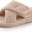 BCSTUDIO Women's Fuzzy Orthotic Arch Support Slippers Orthopedic Plantar Fasciitis Furry House Slide Slippers (9, Beige 01)