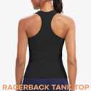 Sports Bra for Women, Wide Straps Racerback Built-in Bra Tank Tops,Gym Yoga Sports Shirts Running Athletic Crop Top (Black, L)