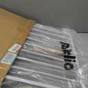 Babelio 29.7-46.5" No Bottom Bar Baby/Dog Gate for Stairs, House and Doorways, Auto Close Safety Pet Gates with Large Walk Thru Door, Hardware Mount, White