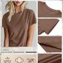 Huukeay 3 Pack Women's Cotton T Shirts Casual Short Sleeve Tunic Tops Crewneck Summer Loose Fit Plain Basic Tee