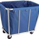 Laundry Cart Commercial/Home,10 Bushels Heavy Duty Large Stainless Steel Rolling Laundry Basket with Wheels，for Laundry/Toys/Sundries Organizer and Storage,260LBS Load