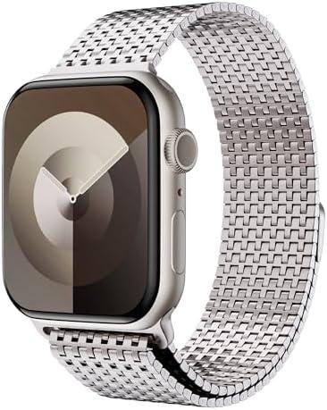 LULULOOK Milanese Mesh Loop Compatible with Apple Watch Band 49/46/45/44/42/41/40/38mm for Men Women, Stainless Steel Magnetic Buckle Strap for iWatch Ultra 2 Ultra Series 10 9 8 7 6 SE 5 4 3