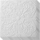 Art3d Decorative Ceiling Tile 2x2 Glue up, Lay in Ceiling Tile 24x24 Pack of 12pcs Spanish Floral in Matt White