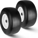 13x6.50-6 Lawn Mower Tires Flat Free, 5/8" Bore ID, 13x6.5-6 Zero Turn Mower Front Tires, 13x6.5-6 Solid Rubber Riding Lawn Mower Front Tire and Wheel, 4"-7.1" Centered Hub (2 Pack)