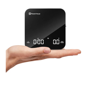 Maestri House Mini Coffee Scale with Timer, USB-C Rechargeable Espresso Scale, 2kg/0.1g Accurate Scale for Espresso and Pour-Over Coffee, Portable Digital Kitchen Scale with Auto Timer (Black&Silver)