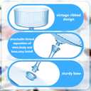 Jingmore 48 Pcs Ribbed Martini Glasses 10 oz Disposable Plastic Vintage Ribbed Coupe Glasses Unbreakable Dessert Parfait Glassware for Wedding Birthday Party Supplies (Blue)
