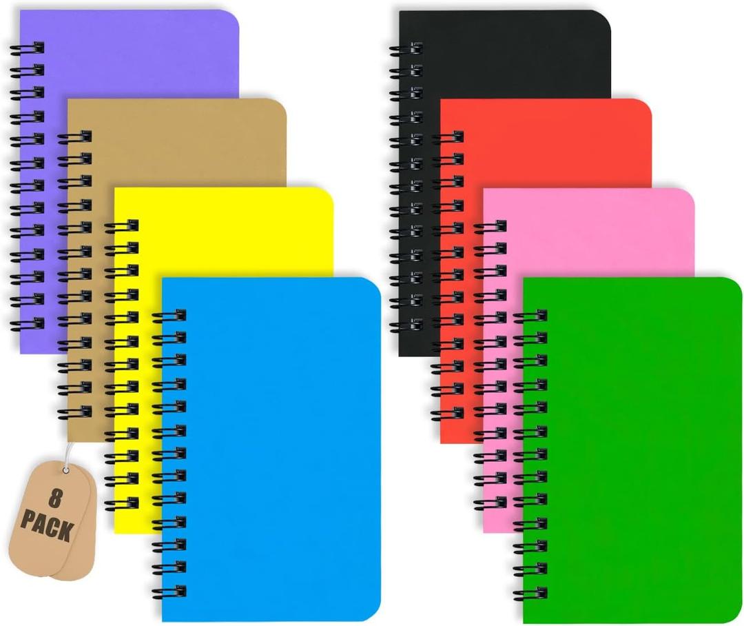 8 Pack Small Spiral Notebook Pocket Notebook 3x5 Spiral Notepads With Lined Pages, Small Top Spiral Notebook Little Mini Memo Steno Note Pads for Outdoor Home Office College School