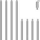 8 Pieces M10 Threaded Extension Poles Lighting Fixture Downrods Stems & 180 Degrees Sloped Ceiling Adapter Kits for Pendant Light, Island Lighting, Chandeliers (Chrome)