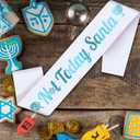 2 x Happy Hanukkah Sash, Blue Silver Happy Chanukah or Happy Hanukkah Sash, Merry Christmas Holiday Party Decorations, Ideas, Gifts, Jokes and Favors (Blue + Silver)