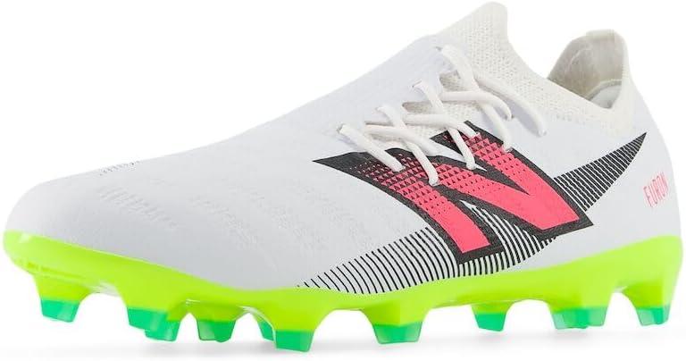 New Balance Unisex Furon Destroy Fg V7+ Soccer Shoe, White/Hi-Lite/Black, 7 Wide US Men