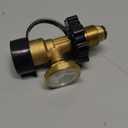 BlueStars [100% Solid Brass] 100 lb Propane Tank Adapter, POL Propane Gauge for 100 lb Propane Tank, Converts POL LP Tank Service Valve to QCC1/Type 1 - Old to New Connection Type