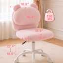 HUANUO Vanity Chair with Wheels, Desk Chair for Home Office, Bedroom, Pink