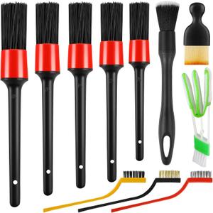 REGUICORP 13PCS Car Detailing Brush Set, Car Detailing Brush Kit, Ultra No Soft Scratch Detailing Brush, Car Cleaning Brushes for Interior or Exterior - Professional Dusting Cleaning Supplies