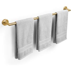 JunSun Towel Bar 30 Inch Bathroom Towel Rack Heavy Duty Bath Towel Holder Modern Towel Rod Brushed Brass Towel Hanger Bathroom Accessories Gold Towel Rail Stainless Steel Single Towel Bar Brushed Gold