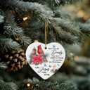 Sorry for Your Loss Gifts - Remembrance Gifts Christmas Decorations for Tree, Memorial Gift for Loss of Mom, Daughter, Father, Friend, Cardinal Heart-Shaped Ceramic Christmas Ornaments 2025,