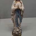 15" H Our Lady of Lourdes Statue - Praying Virgin Mary Statue Outdoor and Indoor, Resin Blessed Mother Figurine on a Stone Pedestal, Collection Religious Statues, Catholic Gifts for Mom, Grandmother