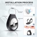 2 Pack AirTag Holders with Keychain - Secure Airtag Lock Case with Wire Cable Compatible with Apple AirTags for Keys, Luggage, Dog Collar, Backpack & More (Black)